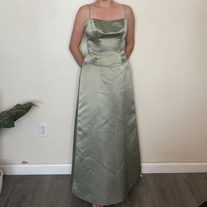 Vintage Y2K silky corset top and maxi skirt two piece set